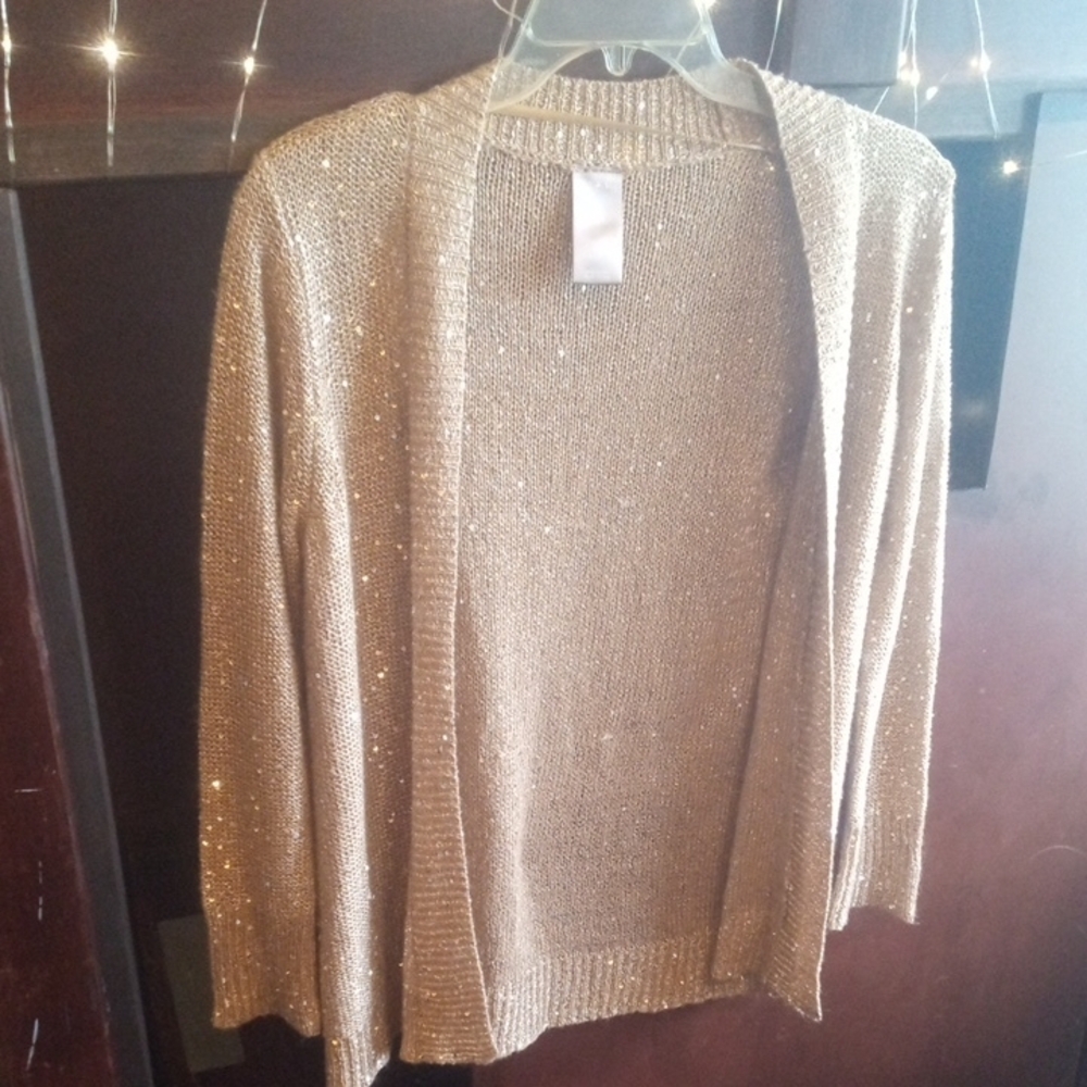 Gold Open-Front Women's Sweater